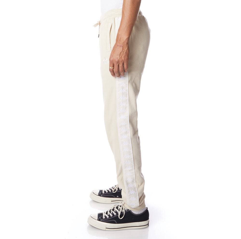 Kappa 222 Banda Alanz 2 Sweatpants Beige White | 94723-YIRT