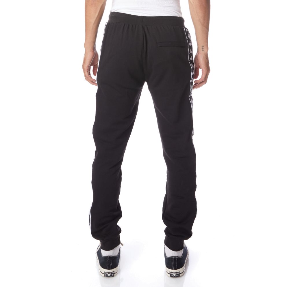 Kappa 222 Banda Alanz 2 Sweatpants Black White | 19254-BQKO