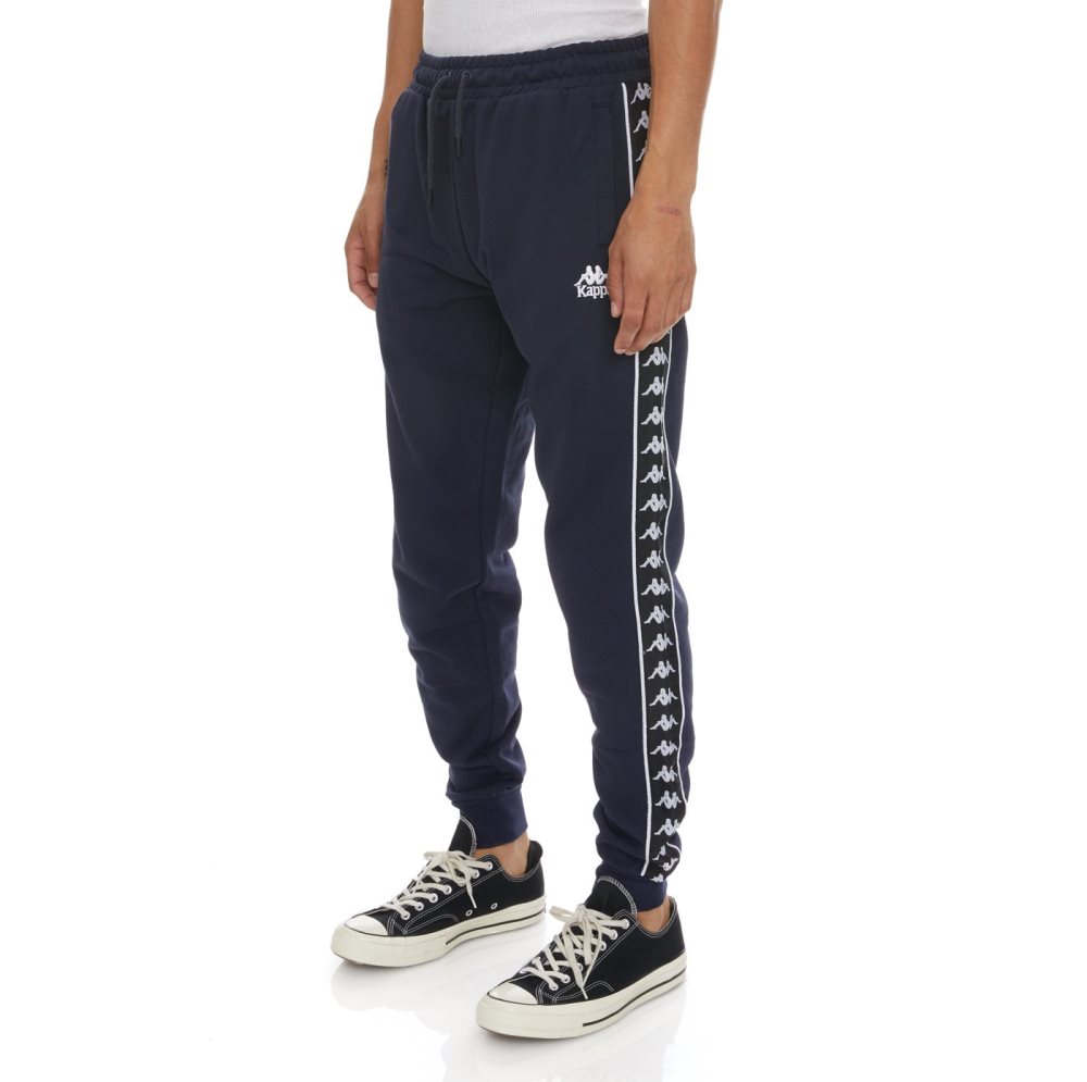 Kappa 222 Banda Alanz 2 Sweatpants Navy Black | 03812-GSEX