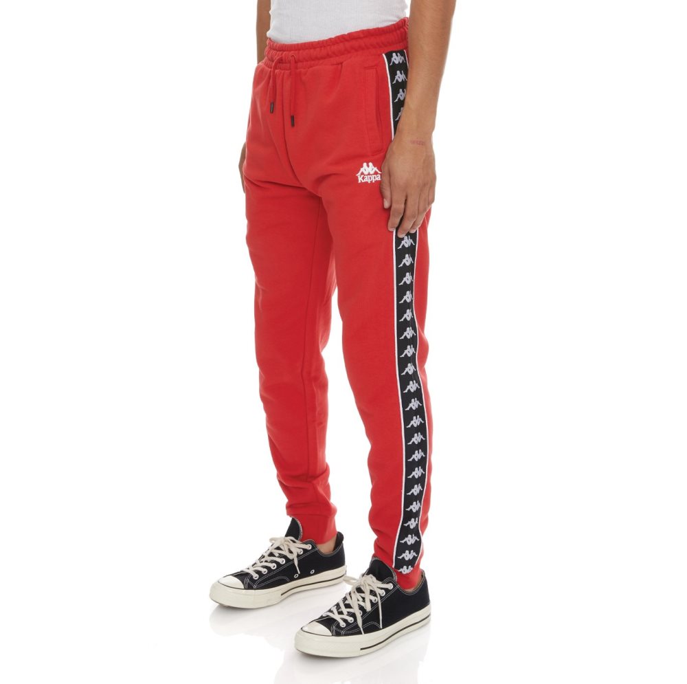 Kappa 222 Banda Alanz 2 Sweatpants Red Black | 50746-JUNK