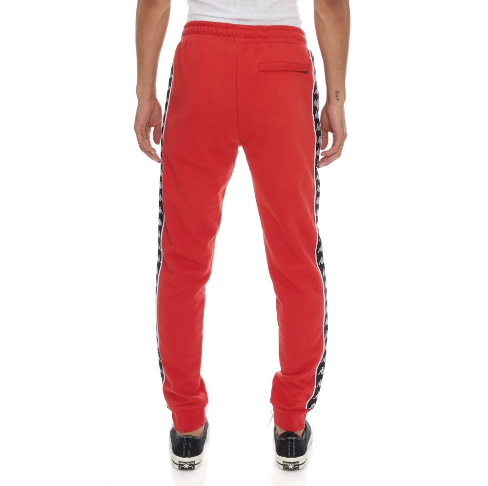 Kappa 222 Banda Alanz 2 Sweatpants Red Black | 50746-JUNK