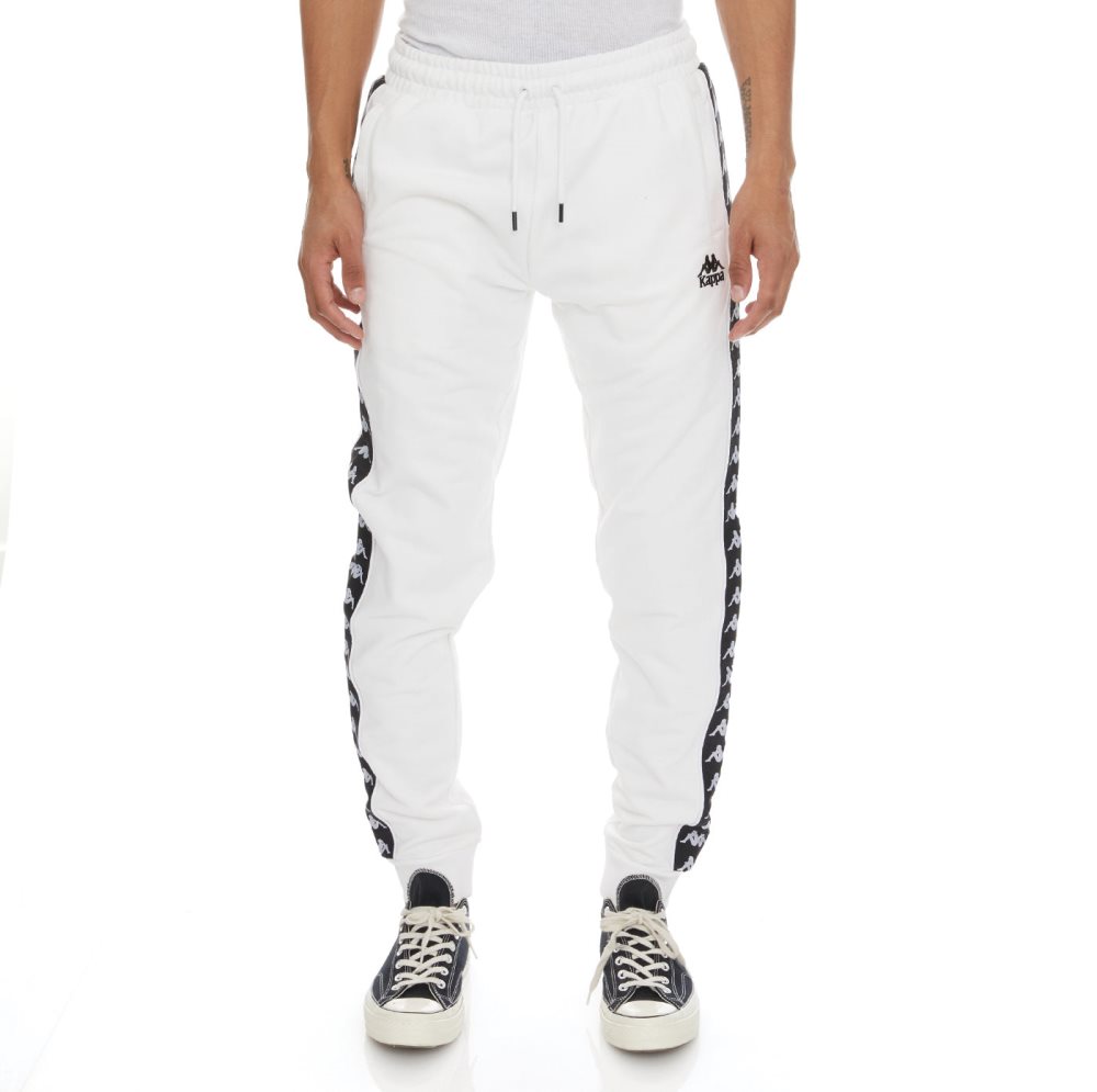 Kappa 222 Banda Alanz 2 Sweatpants White Black | 47298-GMSL