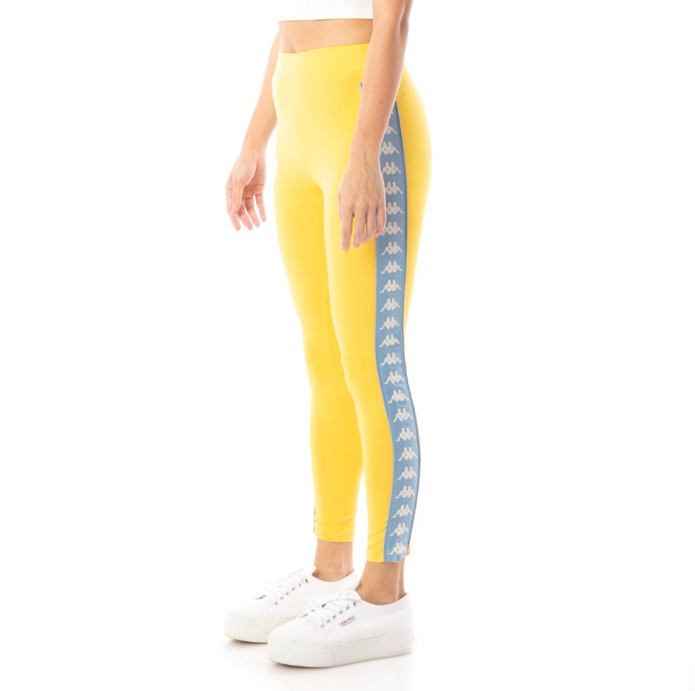 Kappa 222 Banda Anen 2 Leggings Yellow Light Blue | 73980-VDYT