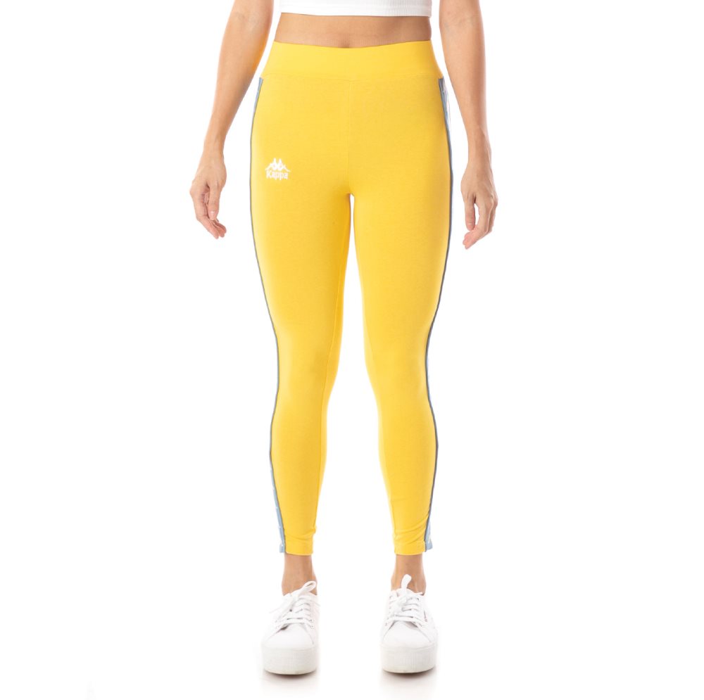 Kappa 222 Banda Anen 2 Leggings Yellow Light Blue | 73980-VDYT