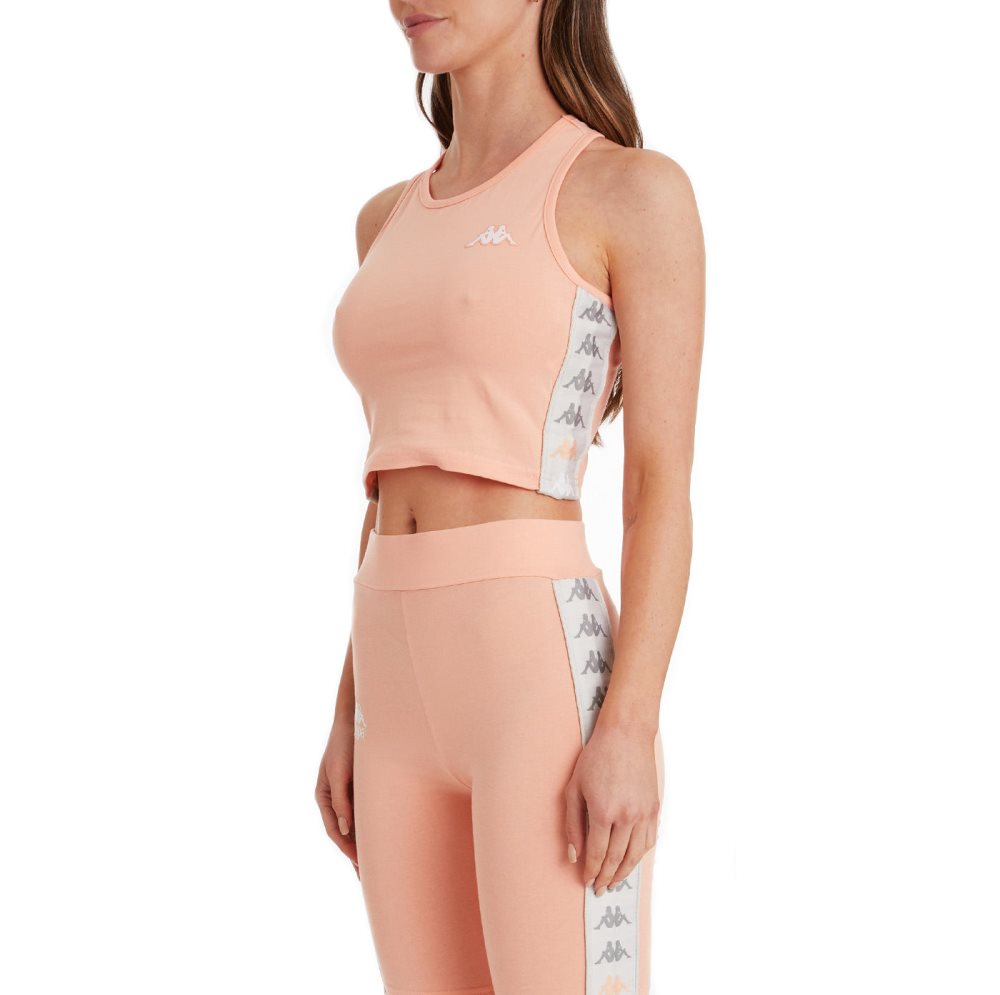 Kappa 222 Banda Atvan 2 Crop Tank Sports Bra Coral | 96418-JPHS