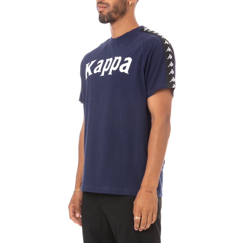 Kappa 222 Banda Balima T Shirts Blue Black | 30179-LYFK