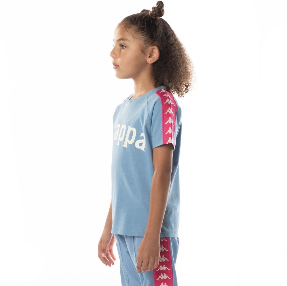 Kappa 222 Banda Balima T Shirts Light Blue Pink | 71954-MZCD