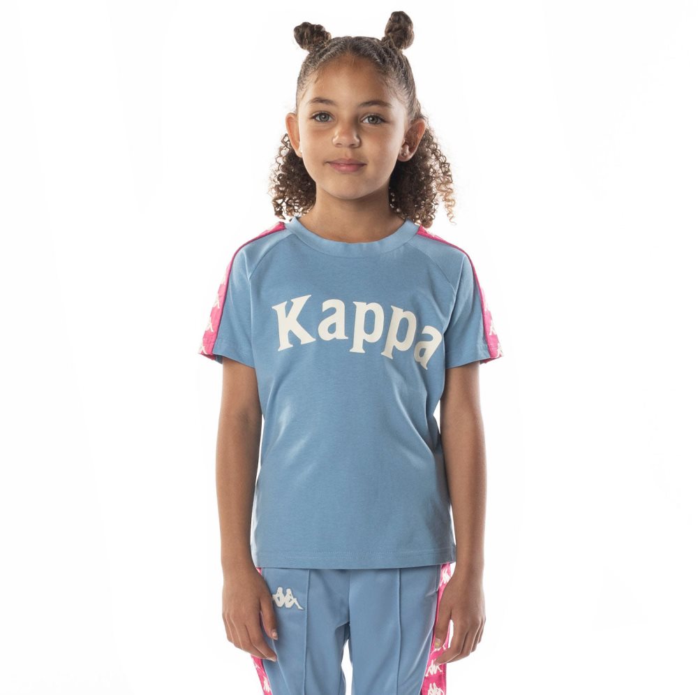 Kappa 222 Banda Balima T Shirts Light Blue Pink | 71954-MZCD