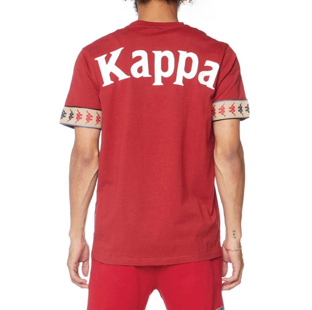 Kappa 222 Banda Bowieshirt T Shirts Burgundy | 26875-RCVZ