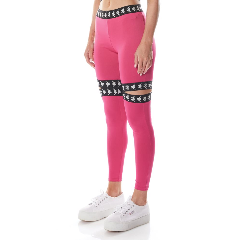 Kappa 222 Banda Doshy Leggings Pink Black | 67905-UBKP