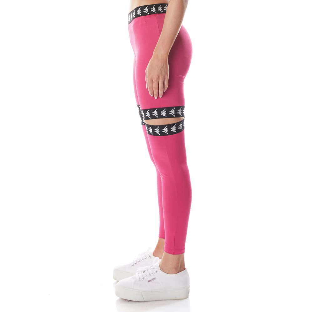 Kappa 222 Banda Doshy Leggings Pink Black | 67905-UBKP