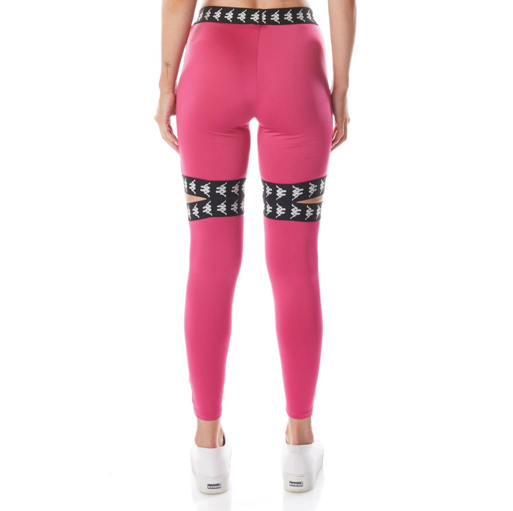 Kappa 222 Banda Doshy Leggings Pink Black | 67905-UBKP