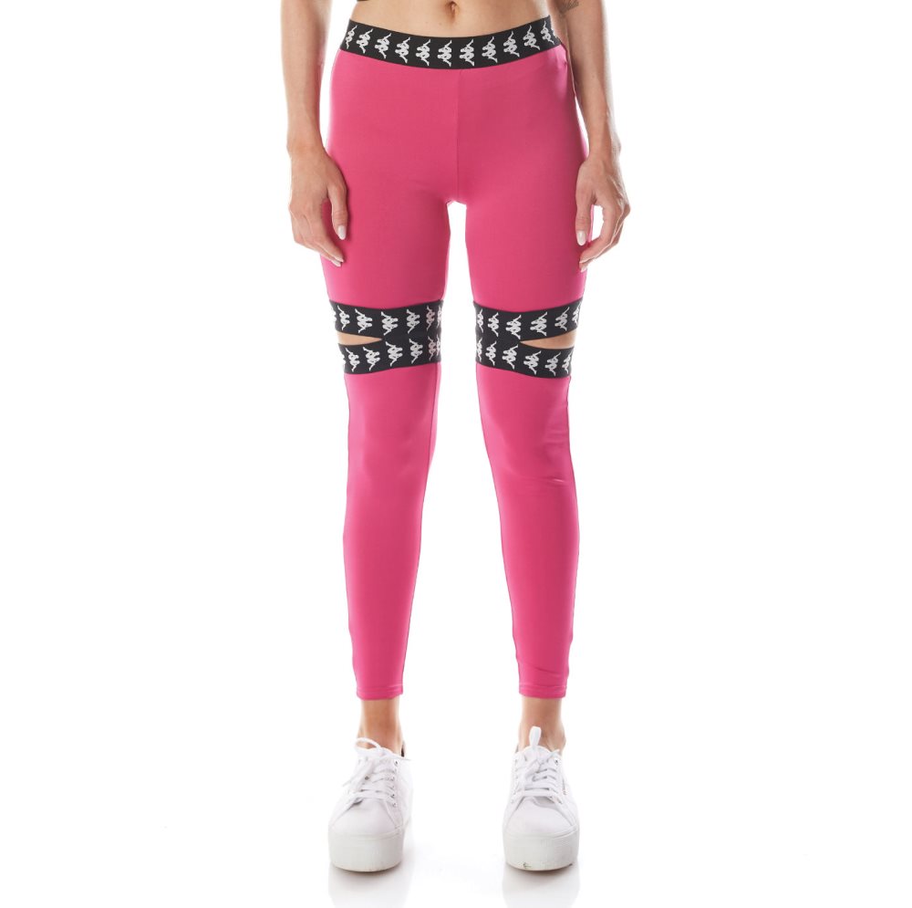 Kappa 222 Banda Doshy Leggings Pink Black | 67905-UBKP