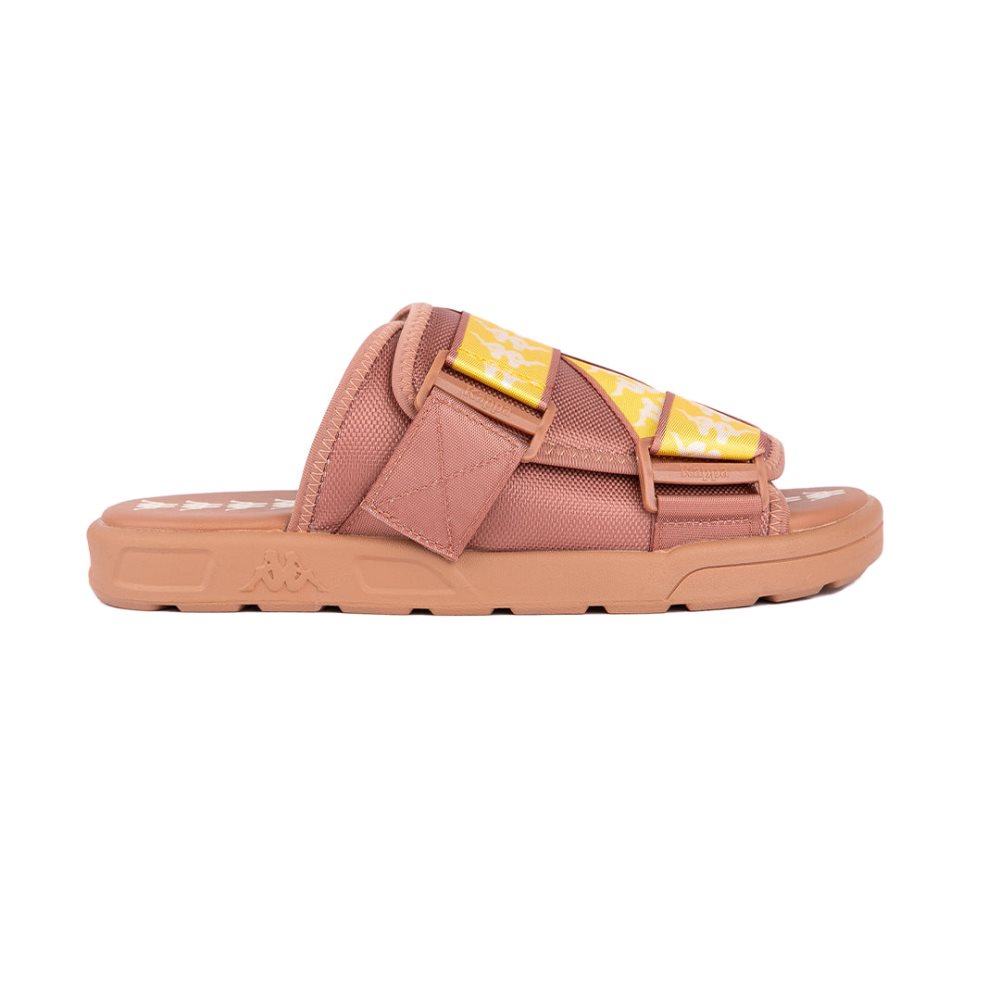 Kappa 222 Banda Mitel 1 Sandals Brown Yellow | 95870-YQIU