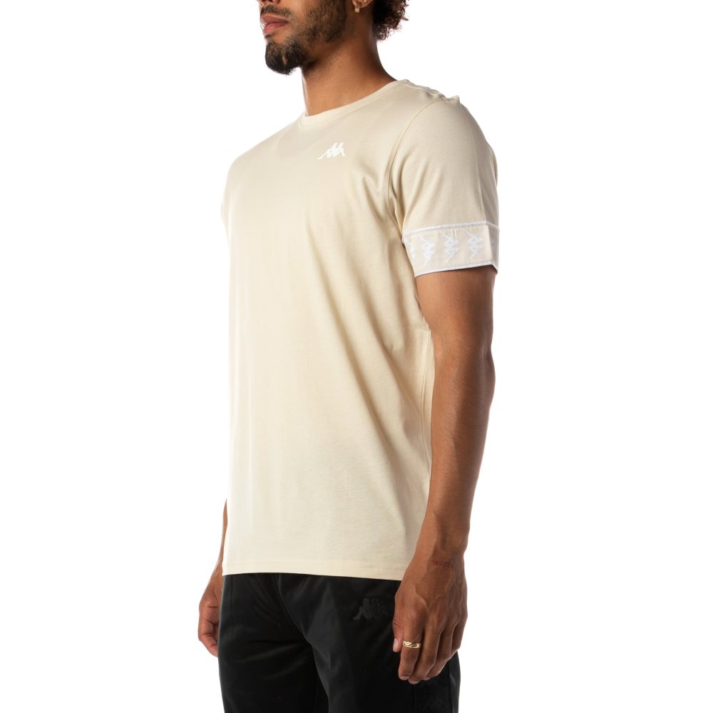 Kappa 222 Banda Niji 2 T Shirts Beige White | 03618-CASV