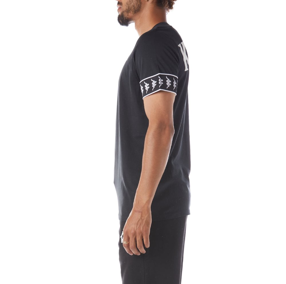 Kappa 222 Banda Niji 2 T Shirts Black White | 35971-BFXV