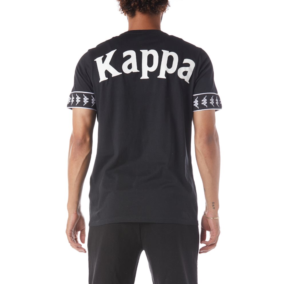 Kappa 222 Banda Niji 2 T Shirts Black White | 35971-BFXV