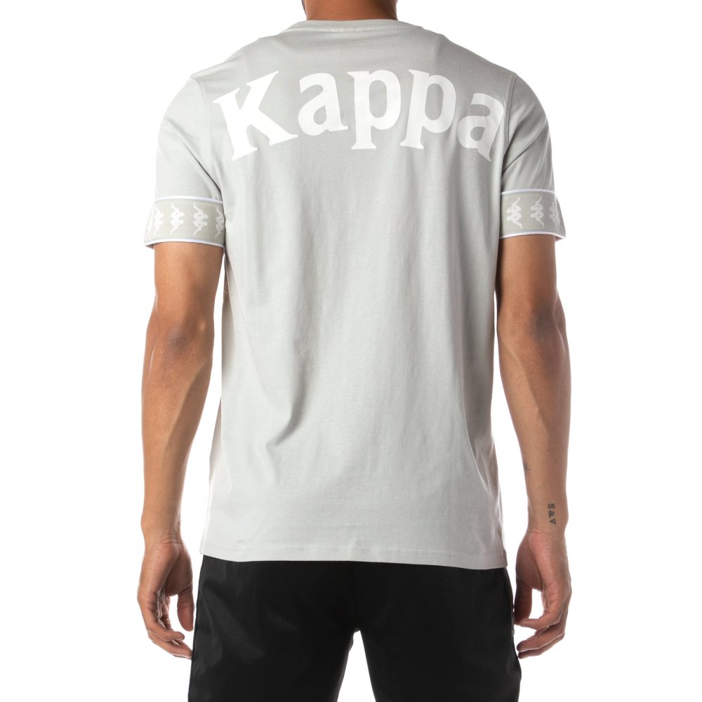 Kappa 222 Banda Niji 2 T Shirts Grey White | 01267-IJPT