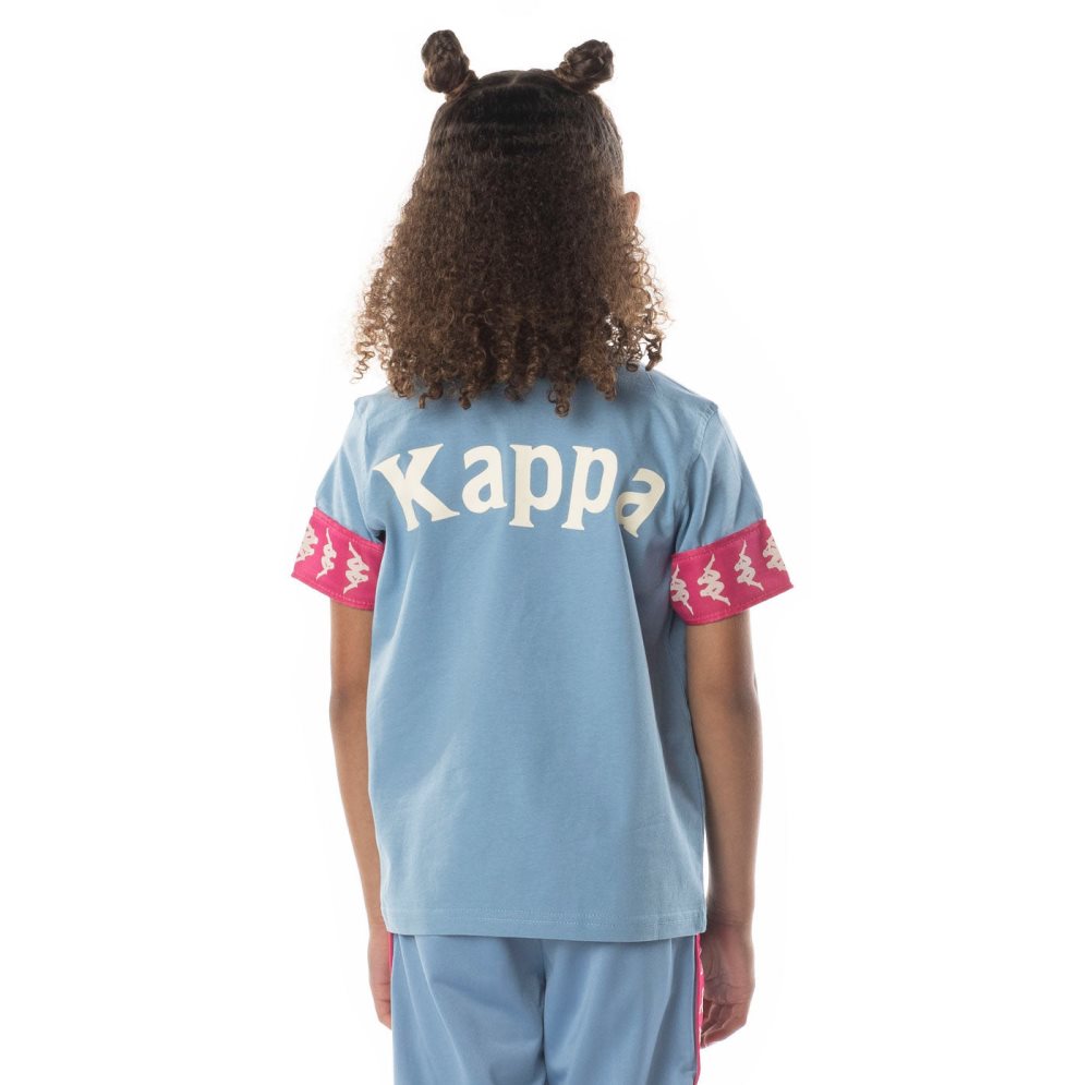 Kappa 222 Banda Niji 2 T Shirts Light Blue Pink | 57249-ZVAO