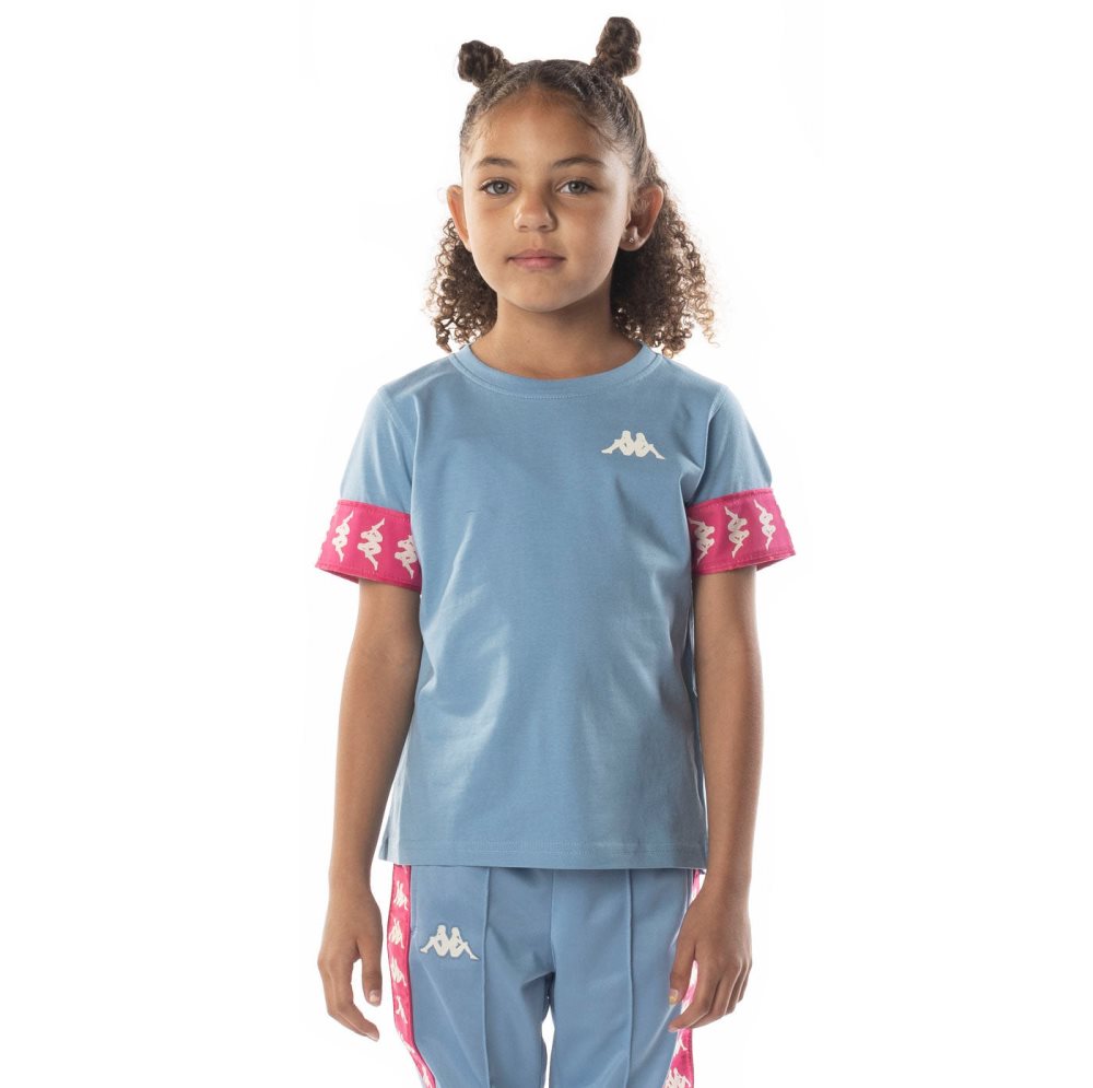 Kappa 222 Banda Niji 2 T Shirts Light Blue Pink | 57249-ZVAO