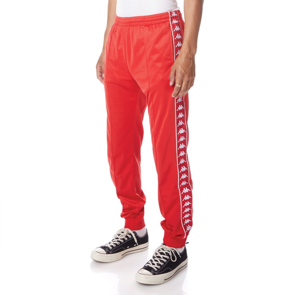 Kappa 222 Banda Rastoriazz Track Pants Red White | 73580-SOKE