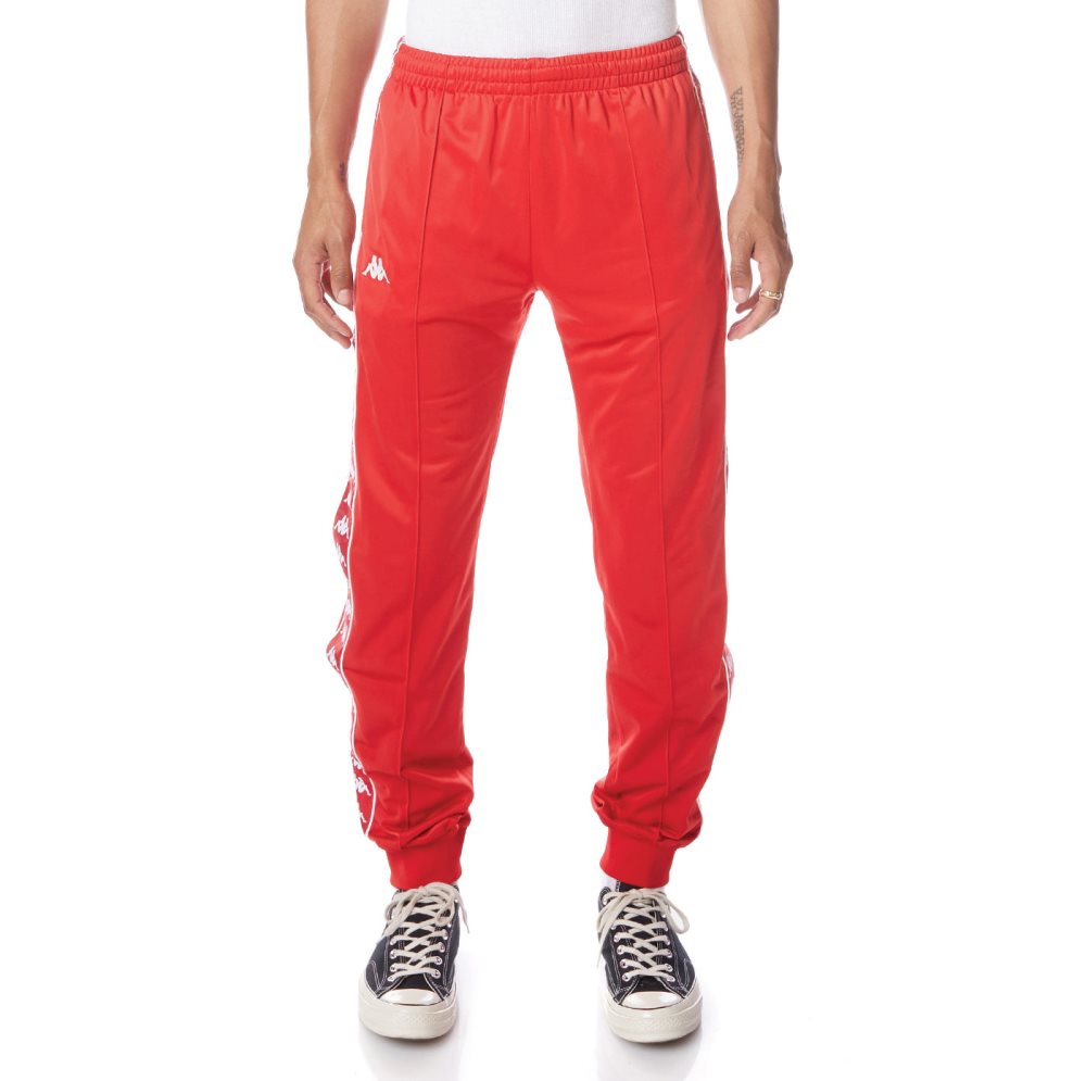 Kappa 222 Banda Rastoriazz Track Pants Red White | 73580-SOKE