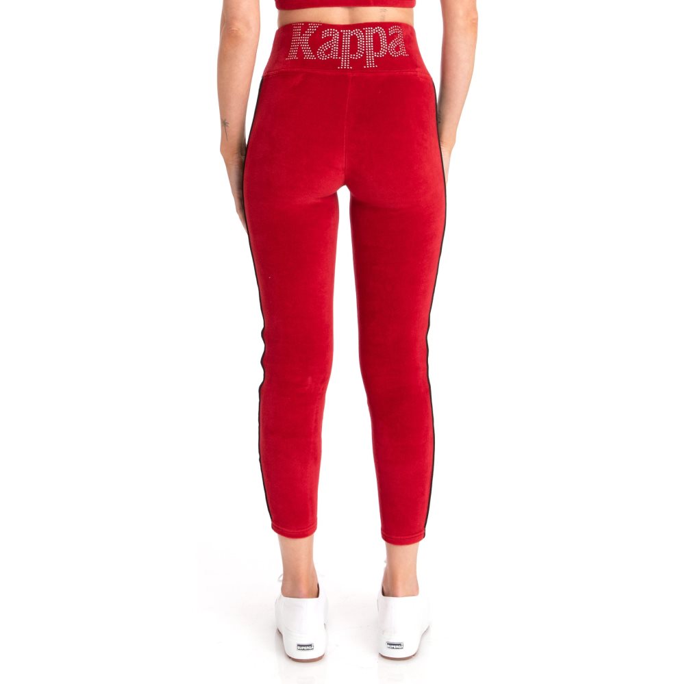 Kappa 222 Banda Stele Leggings Red | 96745-XWFV