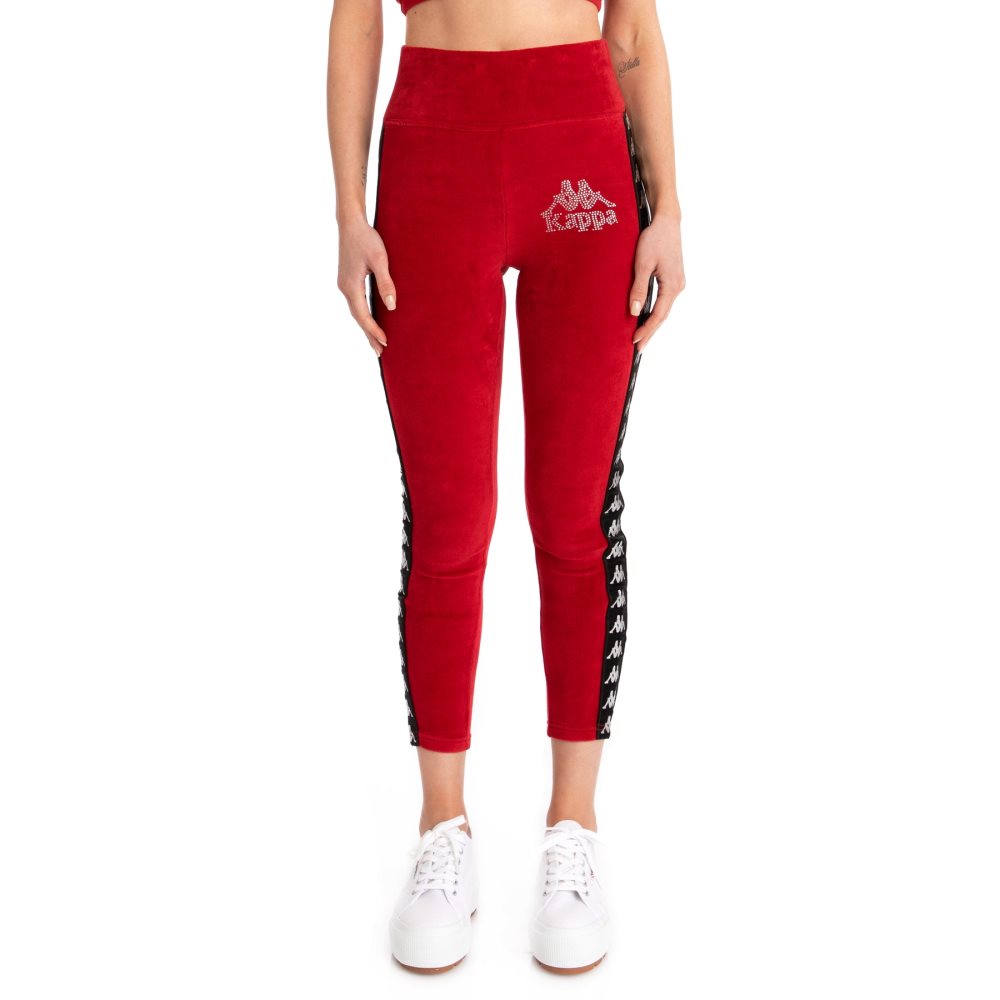 Kappa 222 Banda Stele Leggings Red | 96745-XWFV