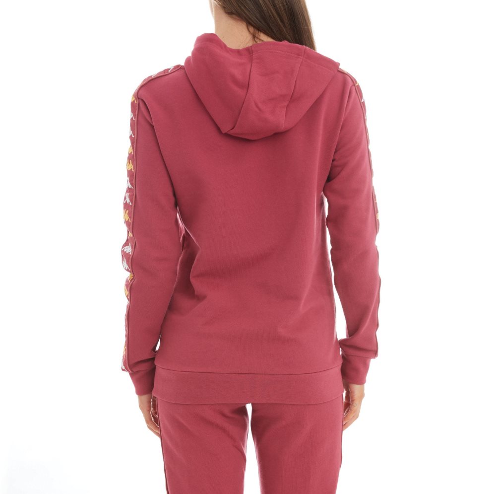 Kappa 222 Banda Thebundaberg Hoodie Burgundy | 16092-JQZN