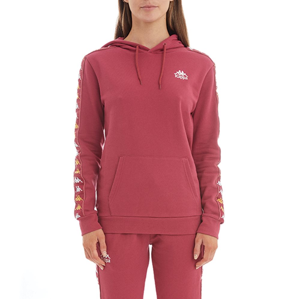 Kappa 222 Banda Thebundaberg Hoodie Burgundy | 16092-JQZN