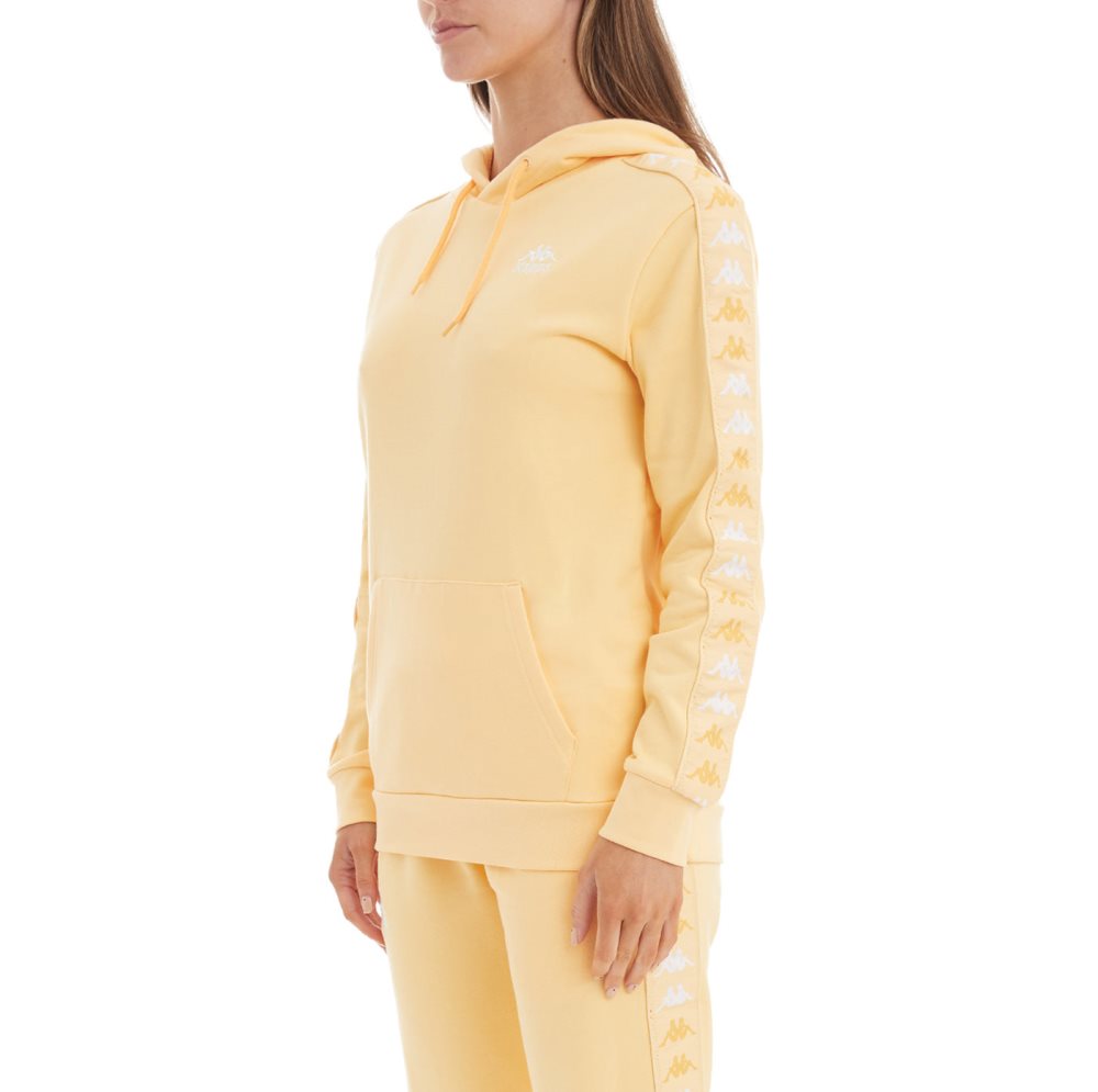 Kappa 222 Banda Thebundaberg Hoodie Light Yellow White | 23154-PKWM