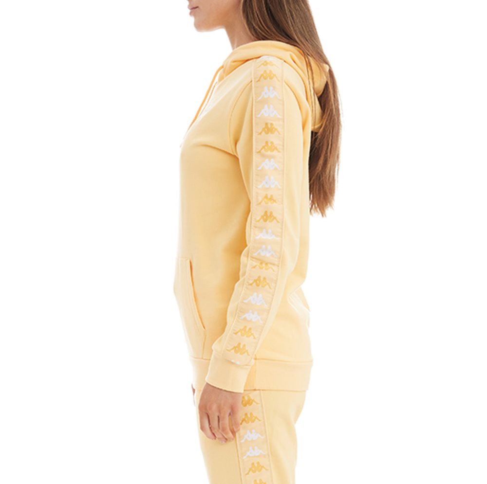 Kappa 222 Banda Thebundaberg Hoodie Light Yellow White | 23154-PKWM