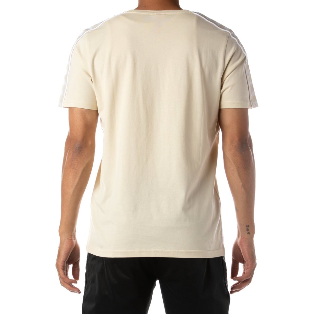 Kappa 222 Banda Torio T Shirts Beige White | 01784-HYUR