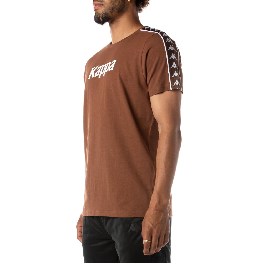 Kappa 222 Banda Torio T Shirts Brown | 95432-PBYN