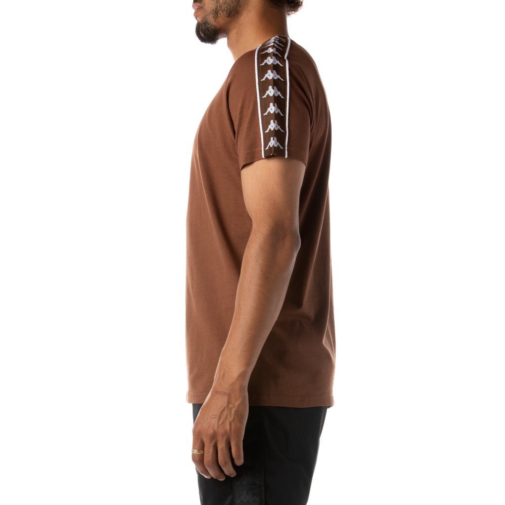 Kappa 222 Banda Torio T Shirts Brown | 95432-PBYN