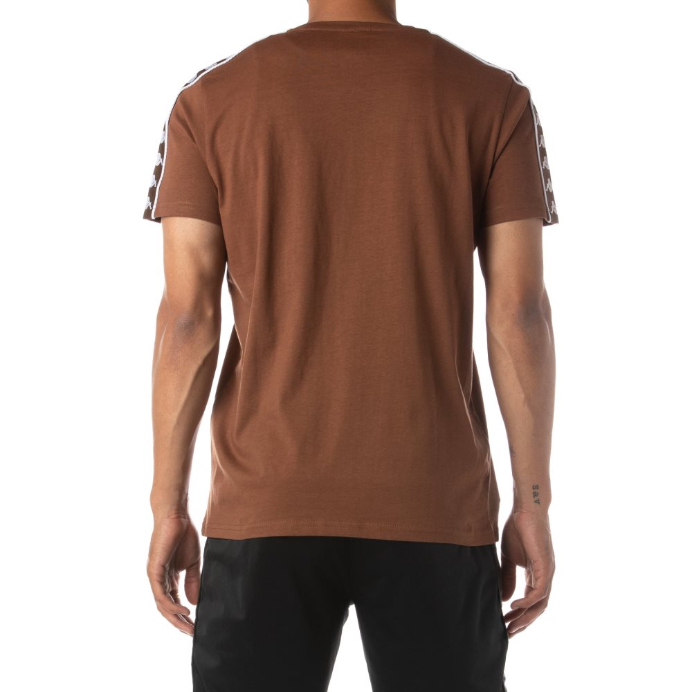 Kappa 222 Banda Torio T Shirts Brown | 95432-PBYN