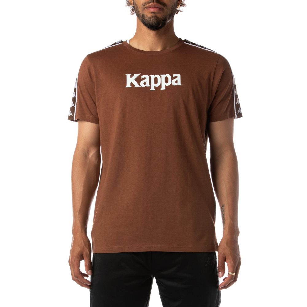 Kappa 222 Banda Torio T Shirts Brown | 95432-PBYN