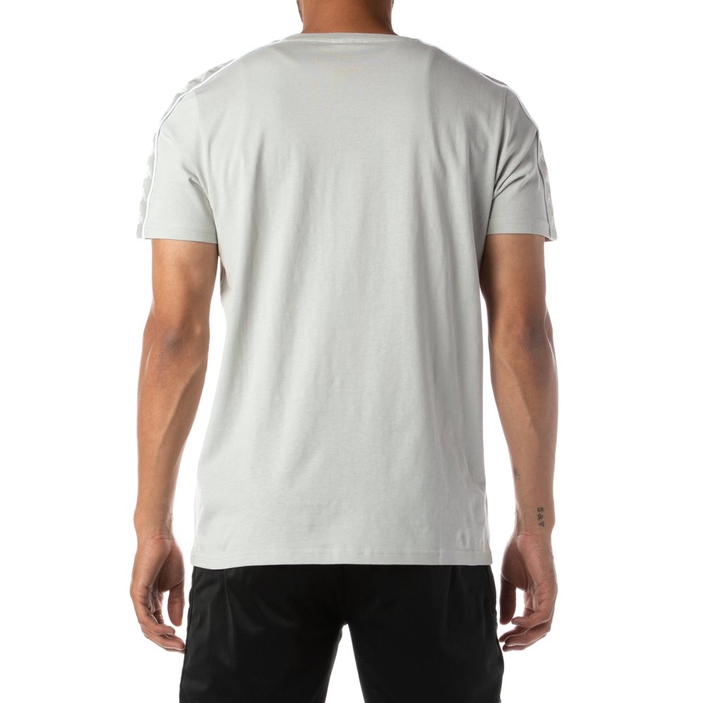 Kappa 222 Banda Torio T Shirts Grey White | 63015-OHEQ