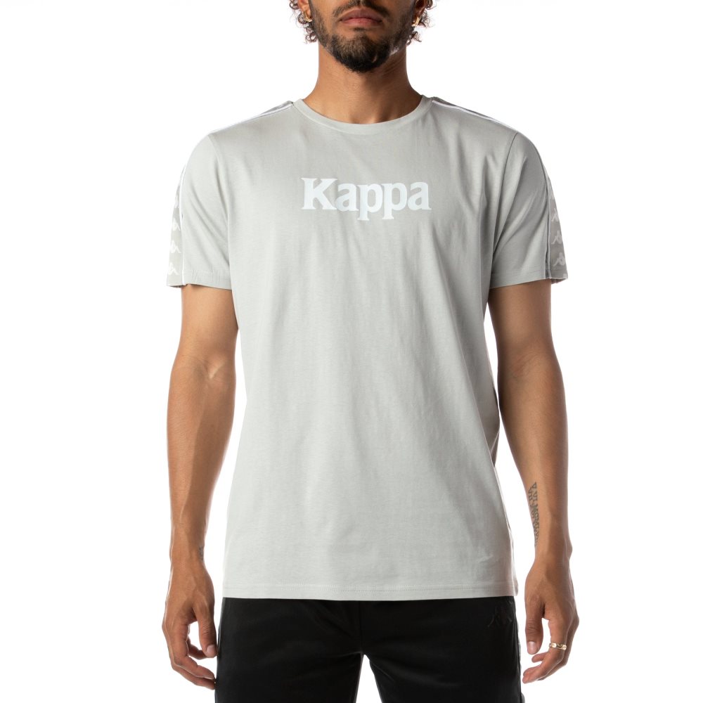 Kappa 222 Banda Torio T Shirts Grey White | 63015-OHEQ