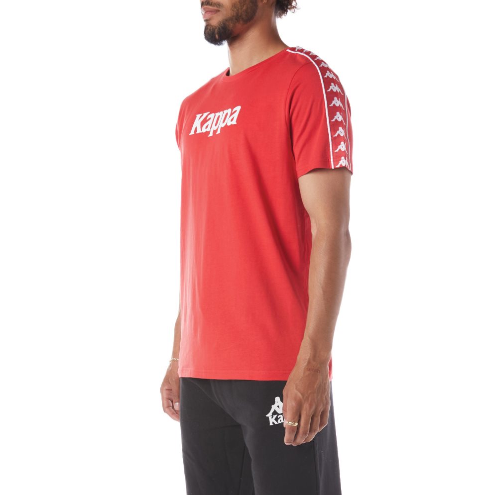 Kappa 222 Banda Torio T Shirts Red White | 85921-QVDI