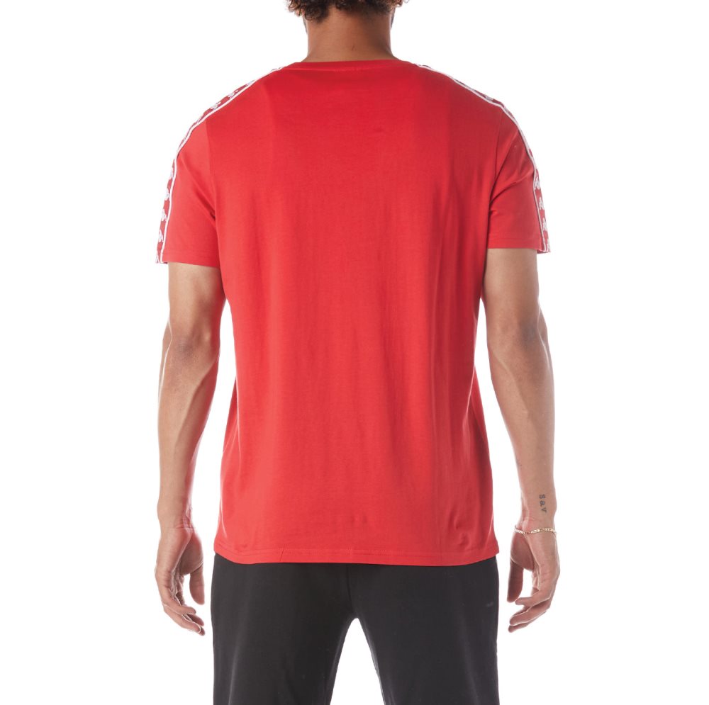 Kappa 222 Banda Torio T Shirts Red White | 85921-QVDI