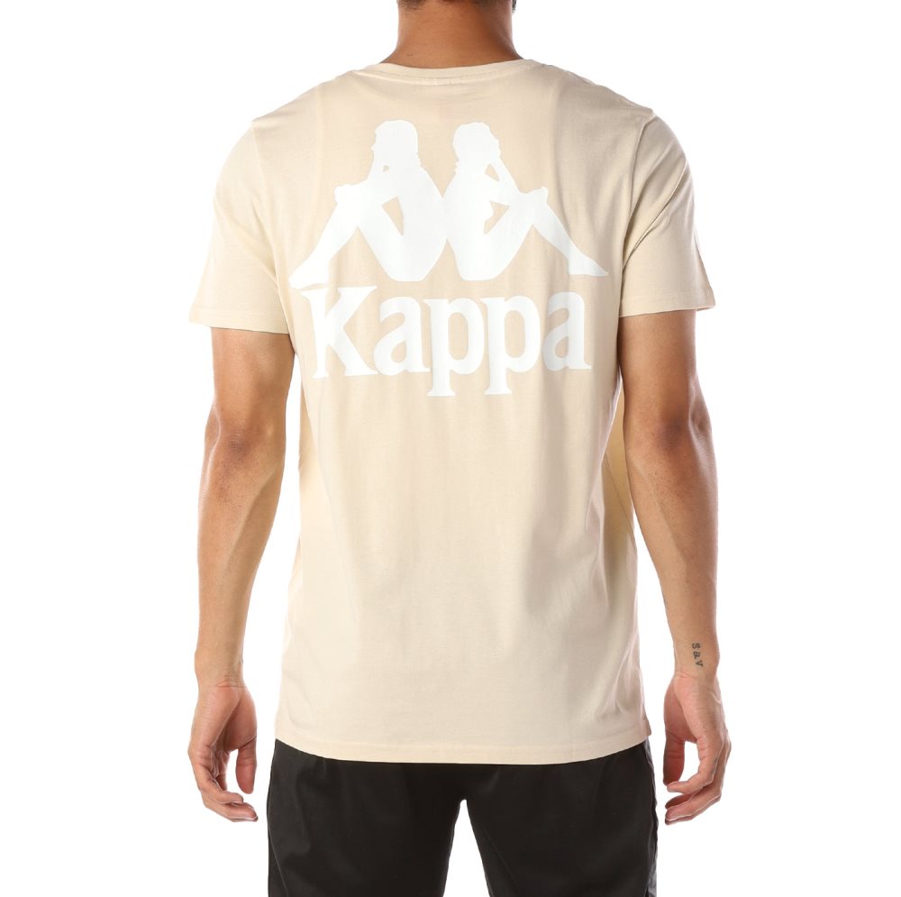 Kappa Authentic Ables T Shirts Beige White | 57031-ABRF