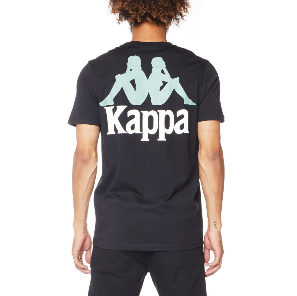 Kappa Authentic Ables T Shirts Black | 06319-KXHA