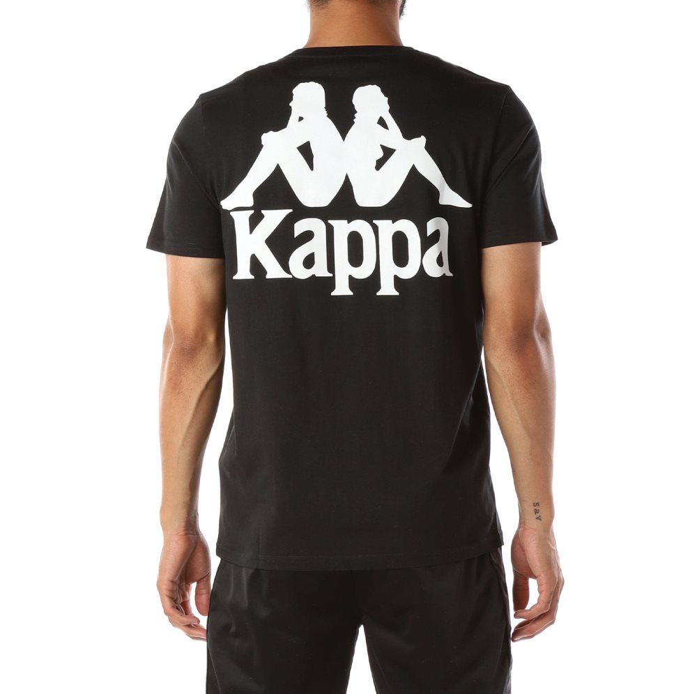 Kappa Authentic Ables T Shirts Black White | 82715-GPHS