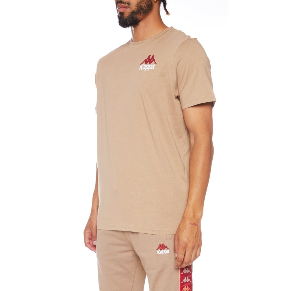 Kappa Authentic Ables T Shirts Brown | 38062-GFNX