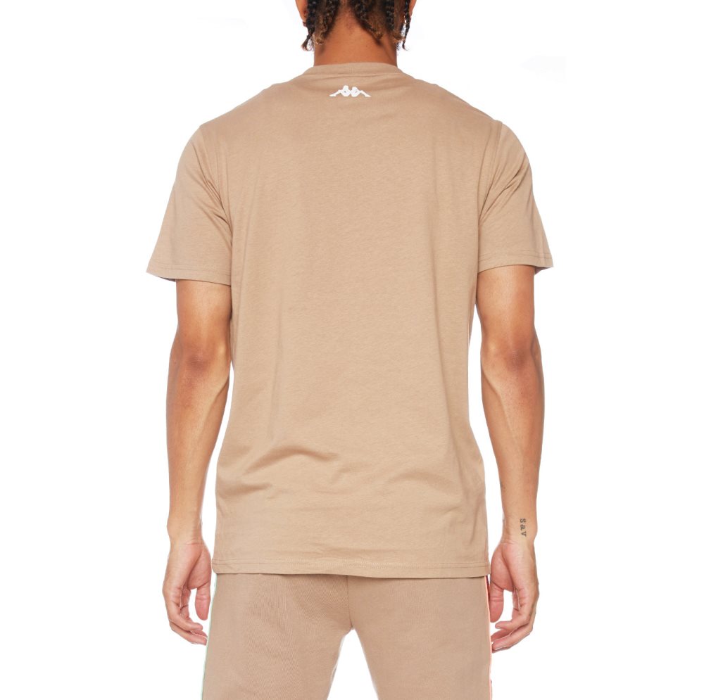 Kappa Authentic Ables T Shirts Brown | 38062-GFNX