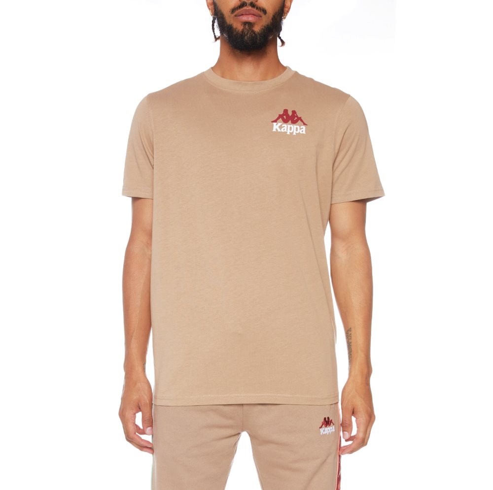 Kappa Authentic Ables T Shirts Brown | 38062-GFNX