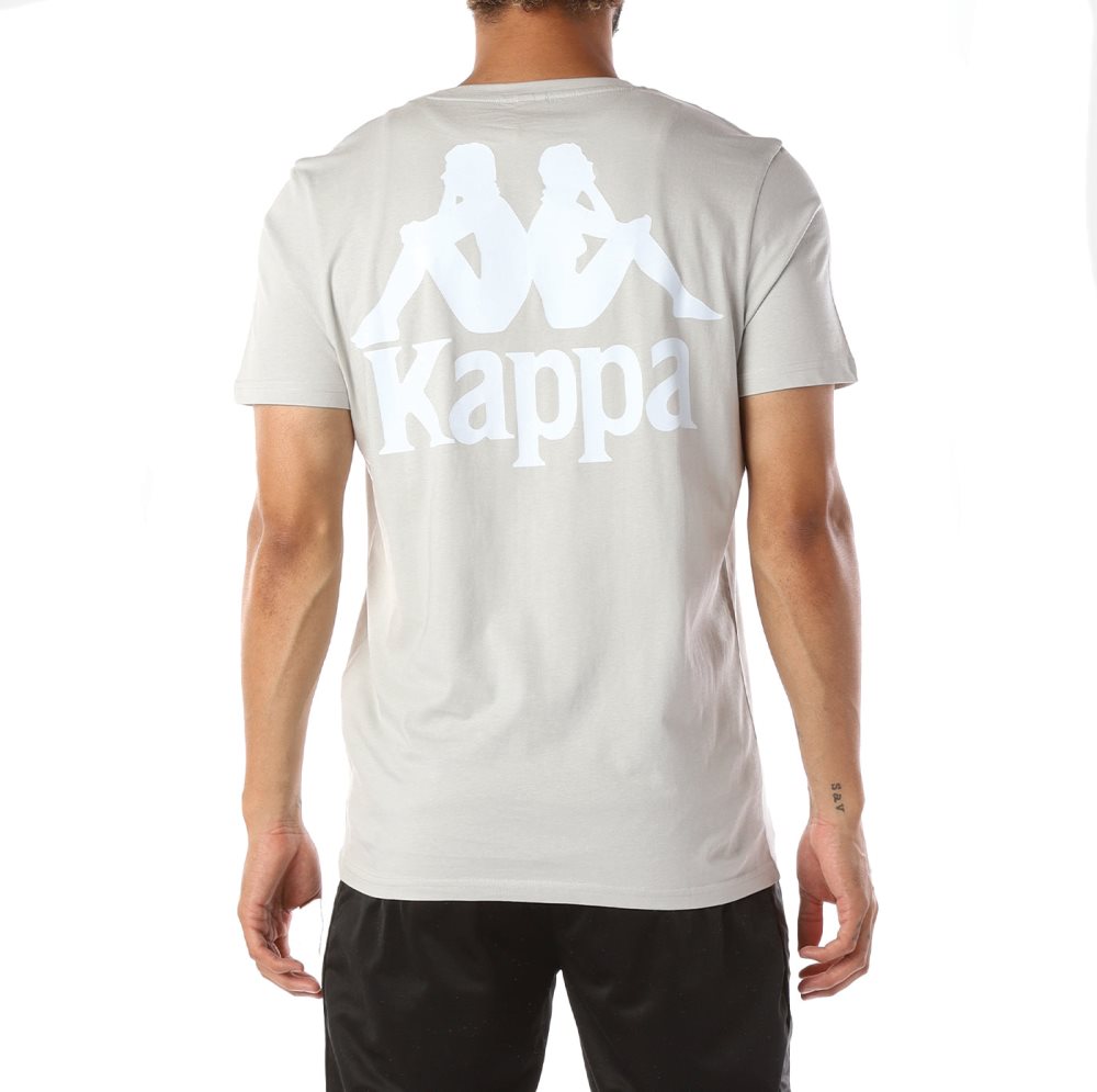 Kappa Authentic Ables T Shirts Grey White | 80963-NAJF