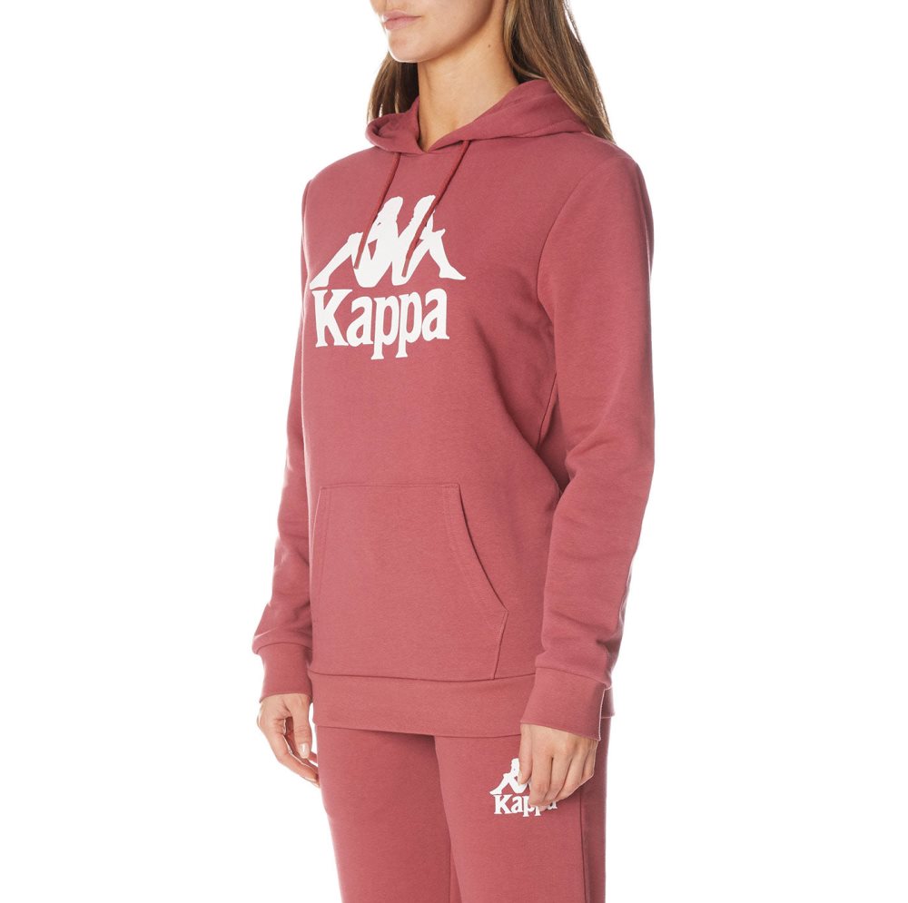 Kappa Authentic Ambanja Hoodie Burgundy | 20648-CSQT