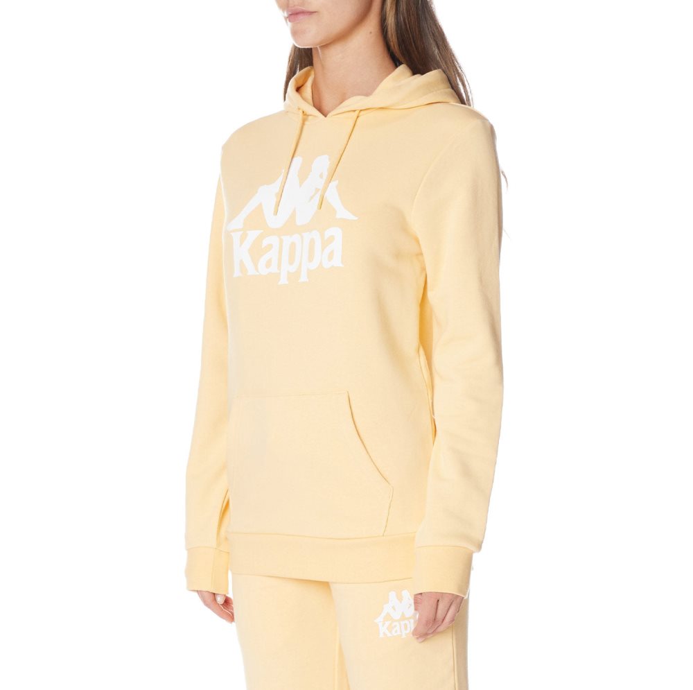 Kappa Authentic Ambanja Hoodie Light Yellow White | 73152-JSDQ